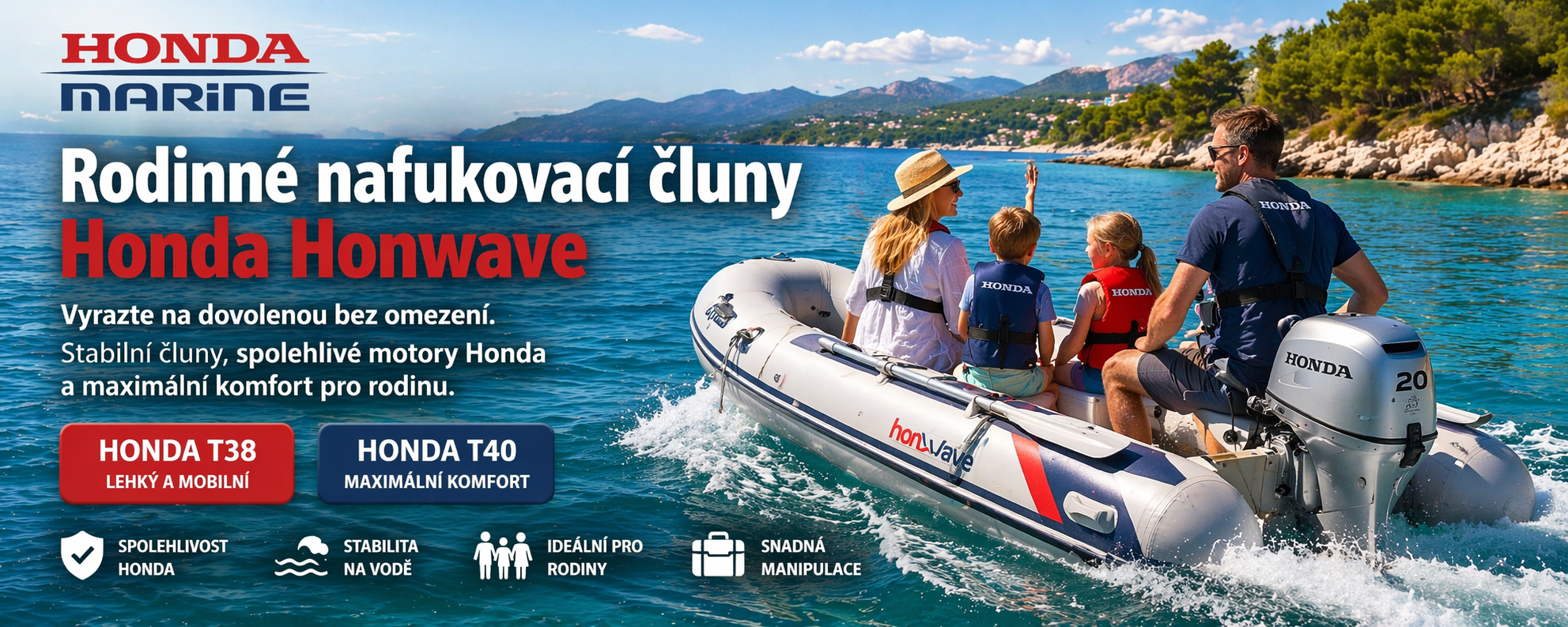Honda Marine nafukovací čluny a rodinné využití