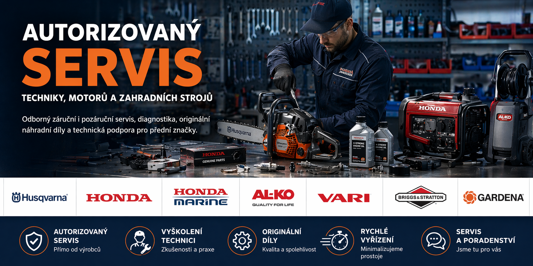 Autorizovaný servis techniky a motorů Nářadí Janoušek