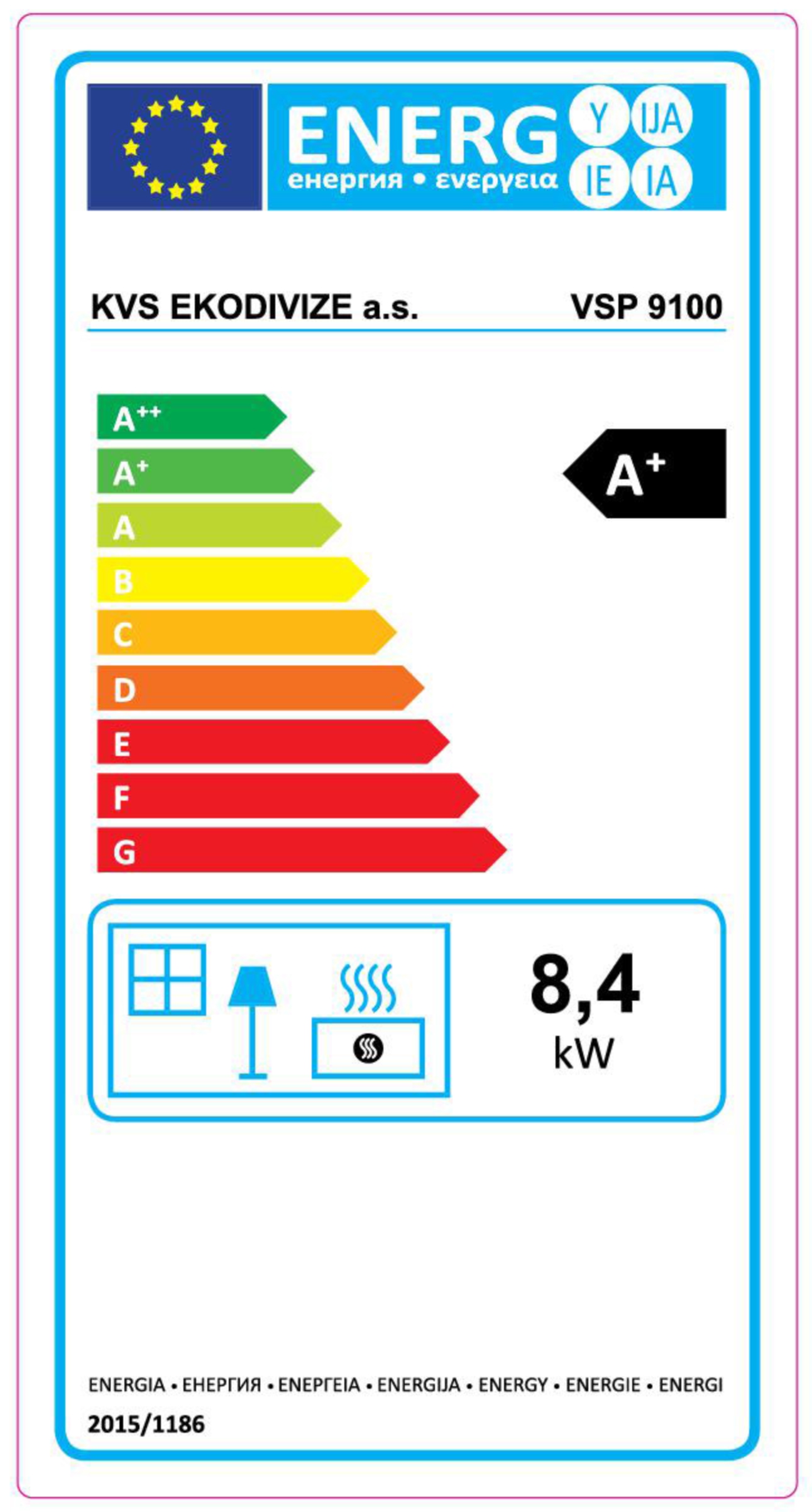 KVS Moravia VSP 9100.1312-OP bílý pravý, chromované doplňky, smaltovaný černý rám plotny, ocelová plotna dělená stříkaná - energetický štítek