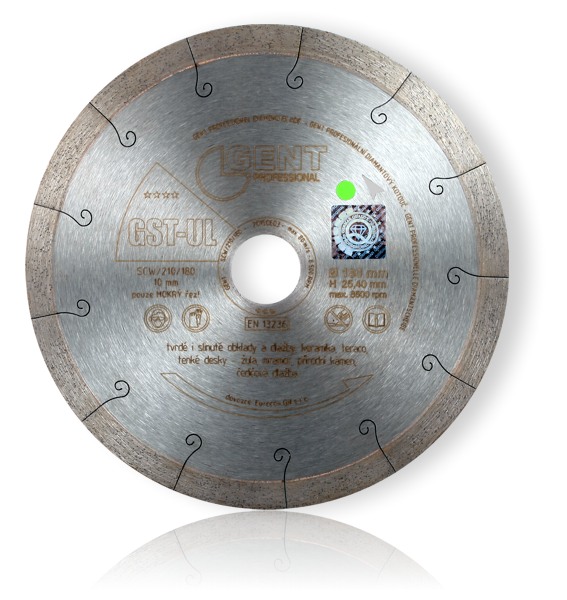 Diamantový řezný kotouč GST-UL 115 mm GENT tvrdé obklady a dlažby, keramika, teraco, žula, mramor, čedič
