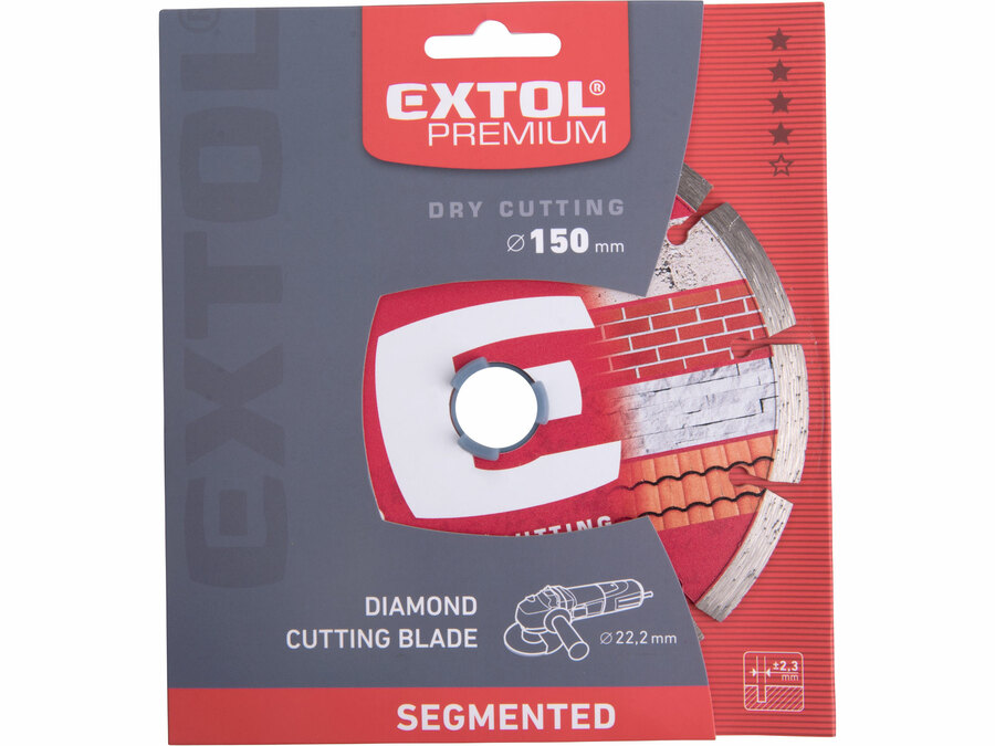 Kotouč diamantový řezný segmentový - suché řezání, O 150x22,2x2,3mm EXTOL PREMIUM 108713