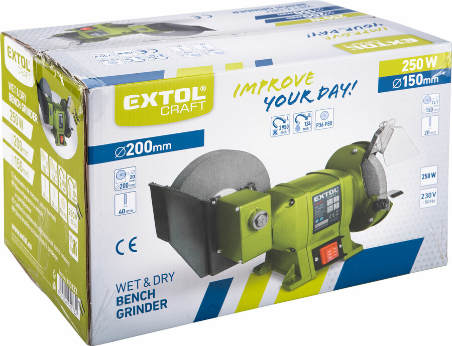 Bruska stolní s pomaloběžným kotoučem 250W EXTOL 410133