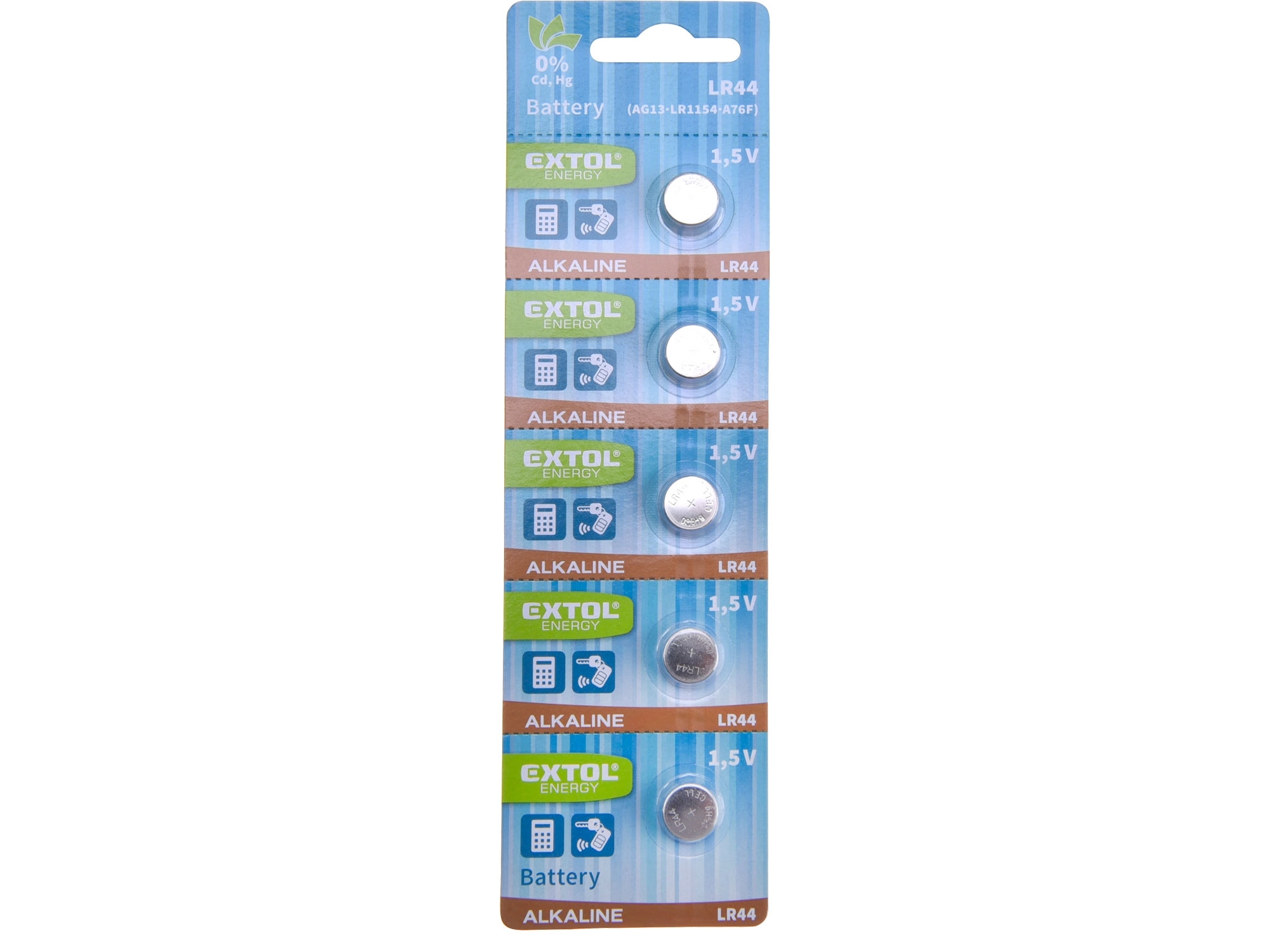 Baterie alkalické 1ks, 1,5V (LR44) EXTOL ENERGY 42051