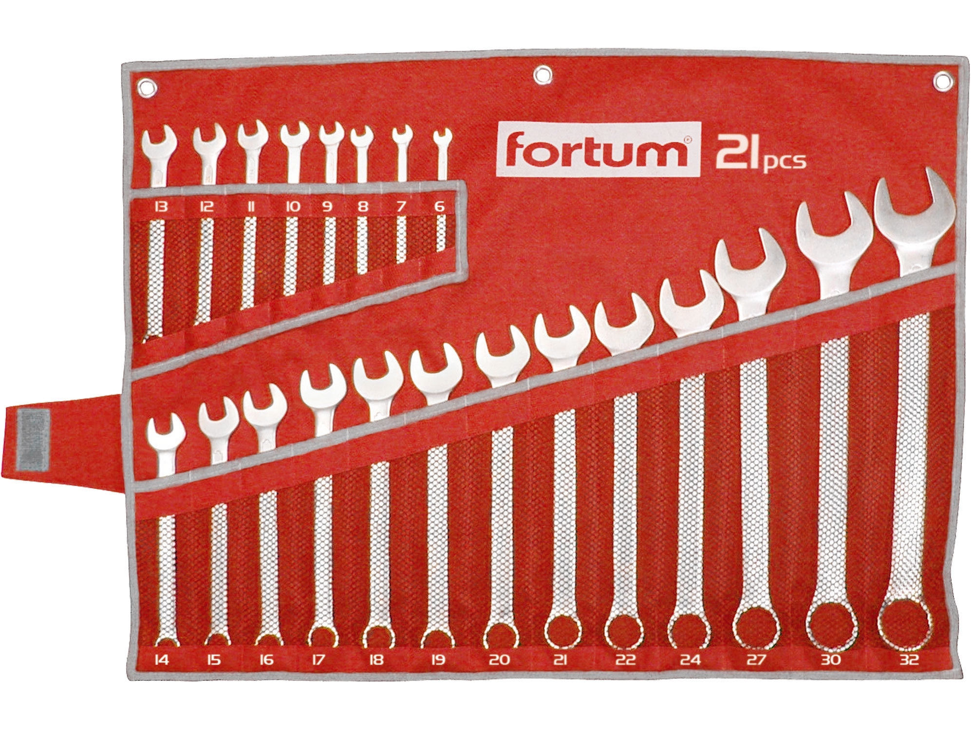 Klíče očkoploché, sada 21ks, 6-32mm FORTUM 4730200