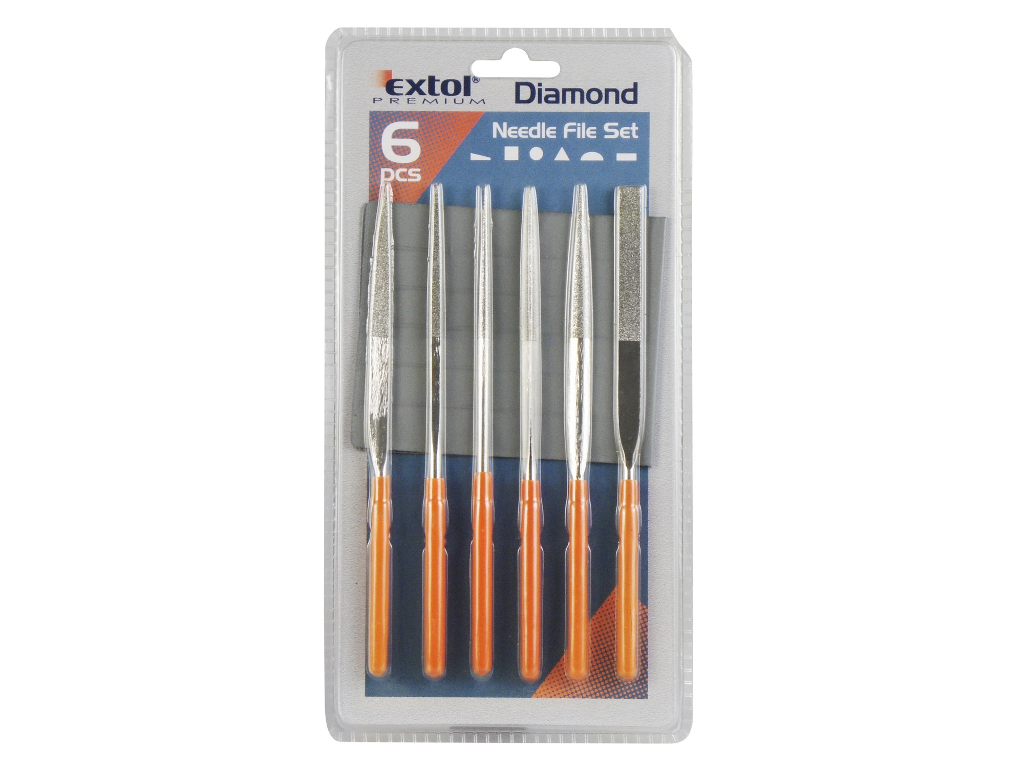 Pilníky diamantové jehlové, sada 6ks, 160mm EXTOL PREMIUM 8803806