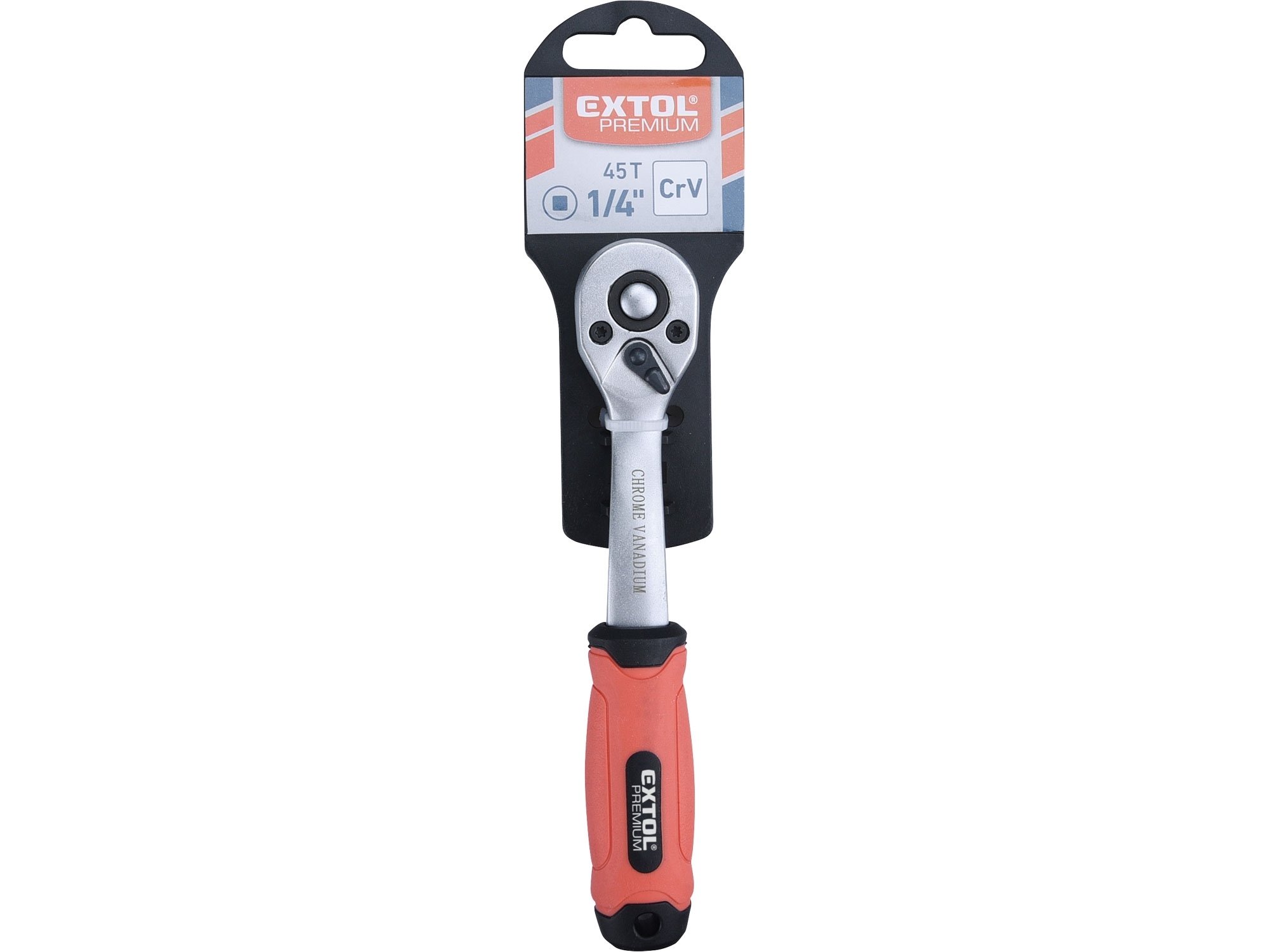 Ráčna tvarovaná, 45 zubů, 1/4", L 153mm, Crv EXTOL PREMIUM 8816454