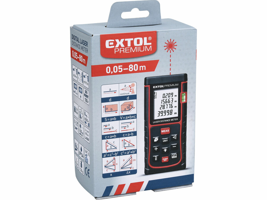 Metr laserový digitální 80M, 0,05-80m EXTOL PREMIUM 8820043