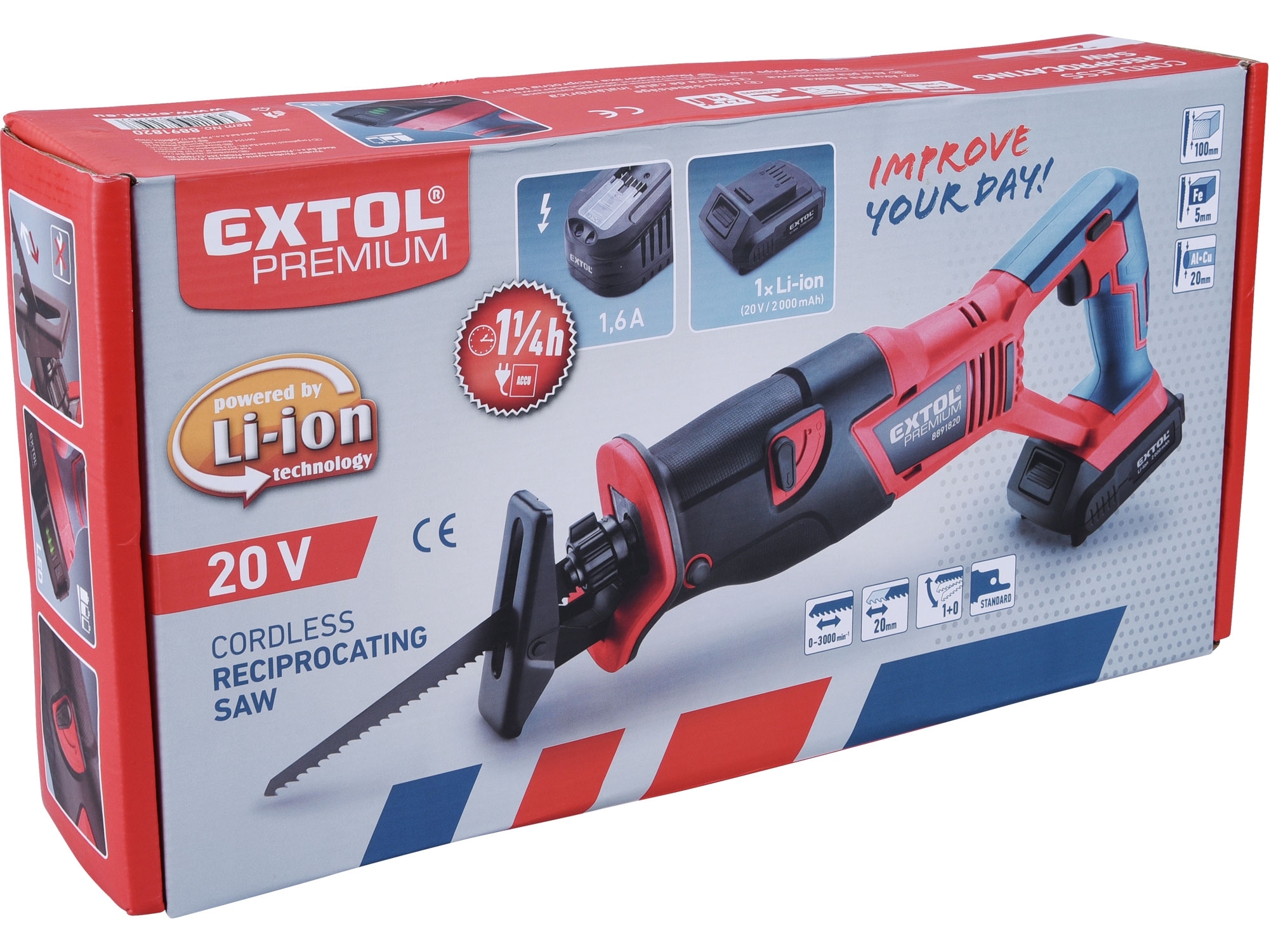 Pila ocaska aku SHARE 20V, 20V Li-ion, 2000mAh EXTOL PREMIUM 8891820