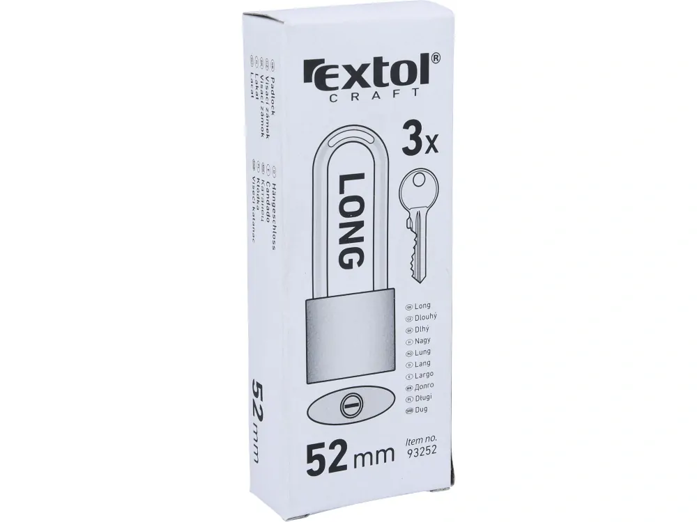 Zámek 52mm visací litinový prodloužený EXTOL CRAFT 93252