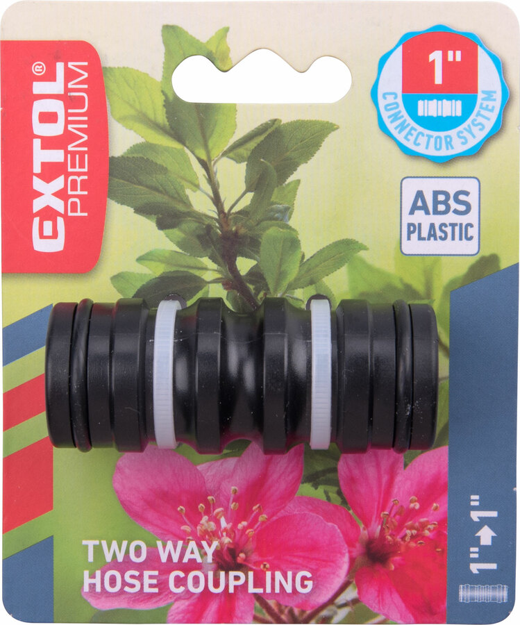 Spojka-dvoucestný konektor 1"systém, ABS EXTOL PREMIUM 8876511