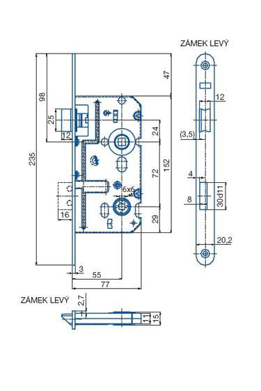 Zámek WC 72/80 L Hobes K 222