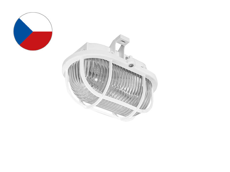 Svítidlo OVAL 60W E27 plast bílá IP44 LENA SOP-60/B