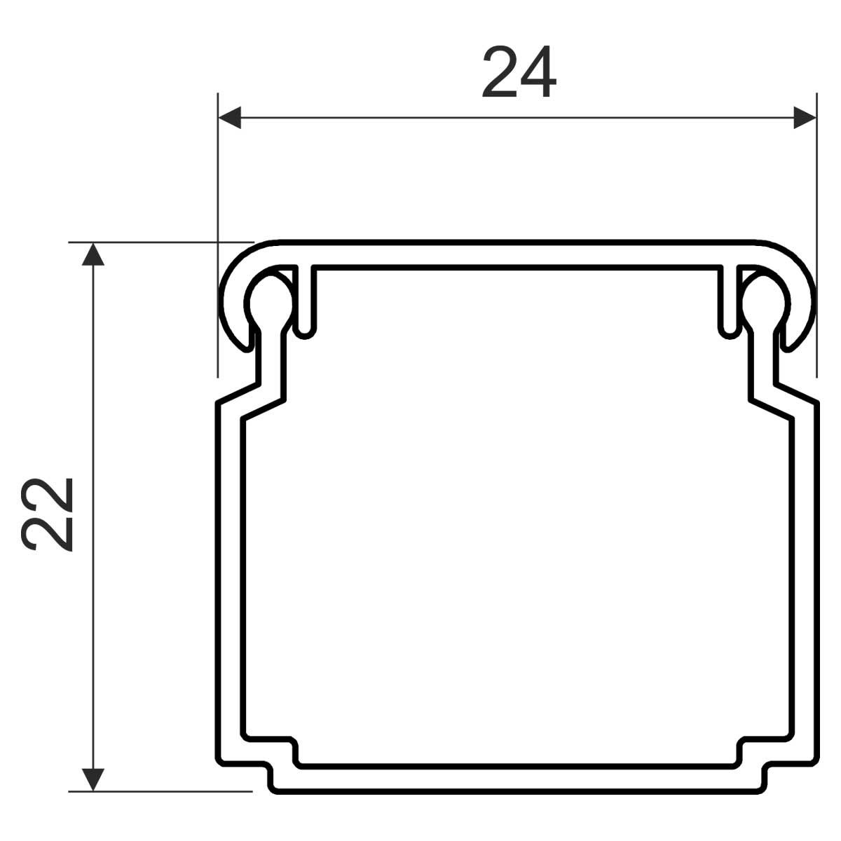 Lišta vkládací 24x22mm délka 2m bílá KOPOS LV 24X22_HD