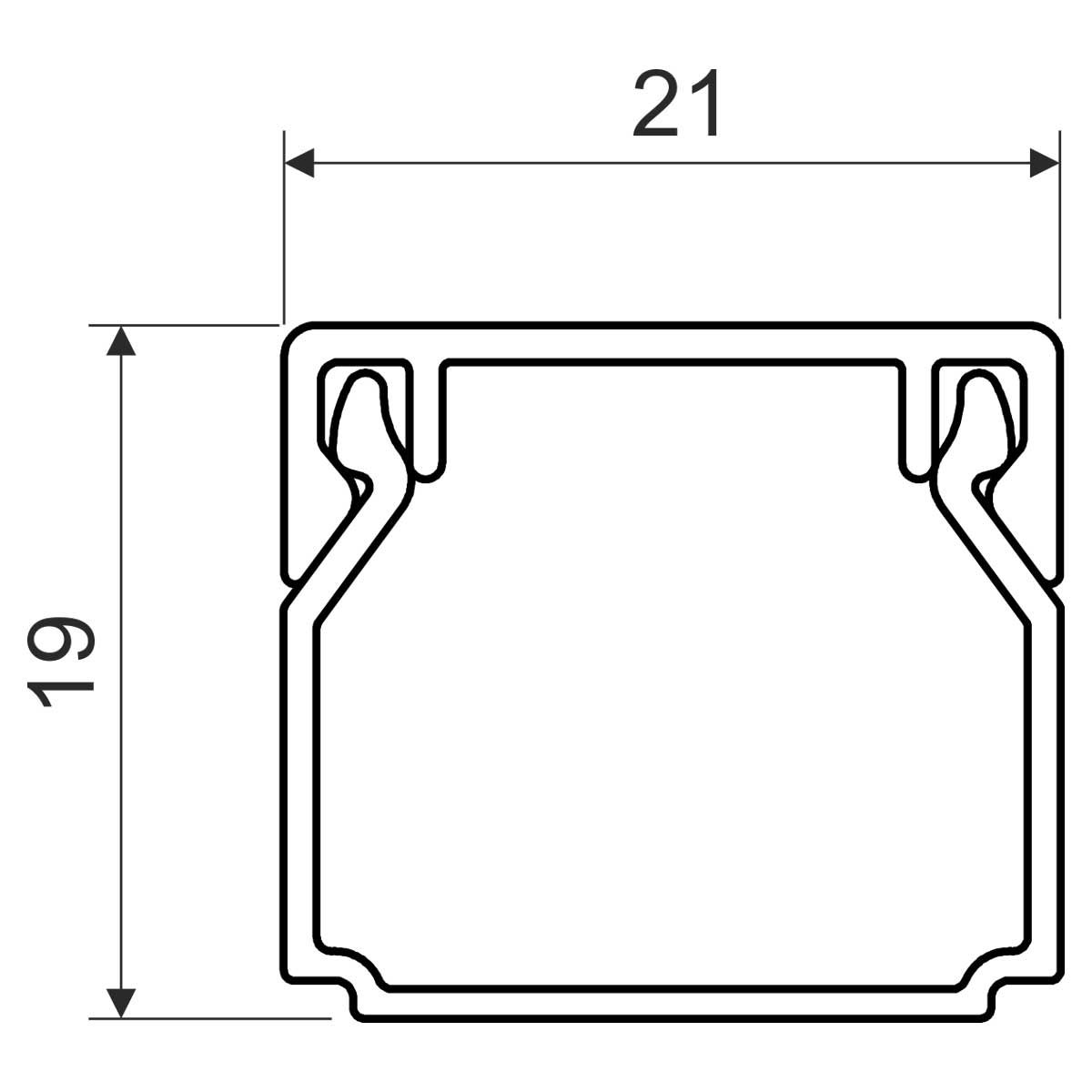 Lišta vkládací 20x20mm délka 2m bílá KOPOS LHD 20X20_HD