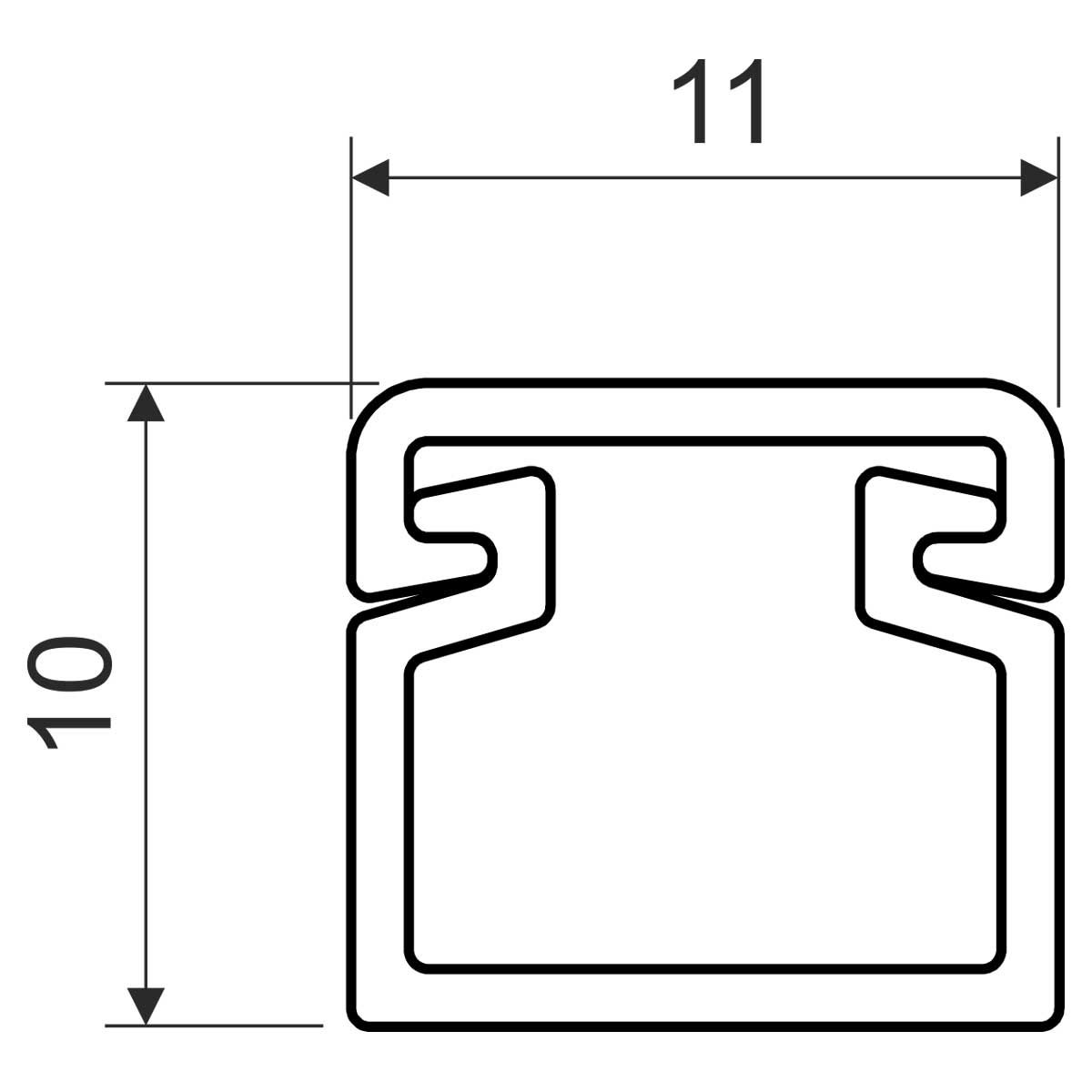 Lišta vkládací 11x10mm, délka 2m, bílá 10.075.466