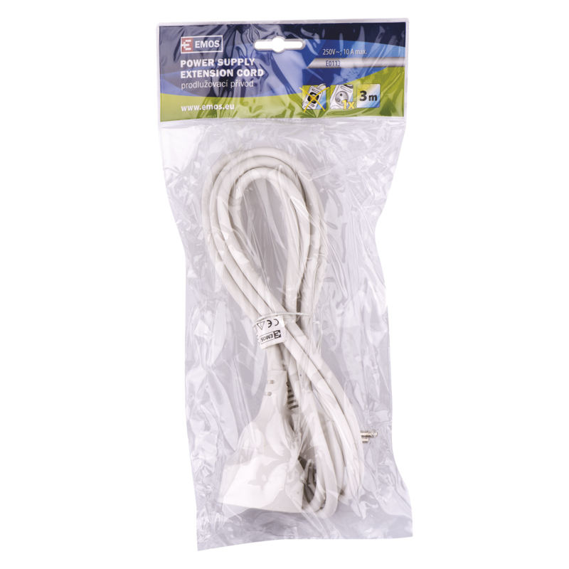 Prodlužovací kabel 3m, 1 zásuvka EMOS P0113