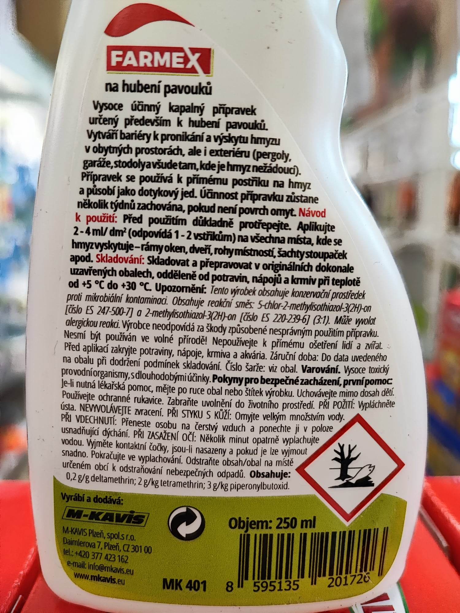 FARMEX 250ml na pavouky MK401