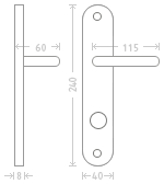 AC-T Kování VIOLA Sat-Ni, 90 mm, WC AGLAKC06
