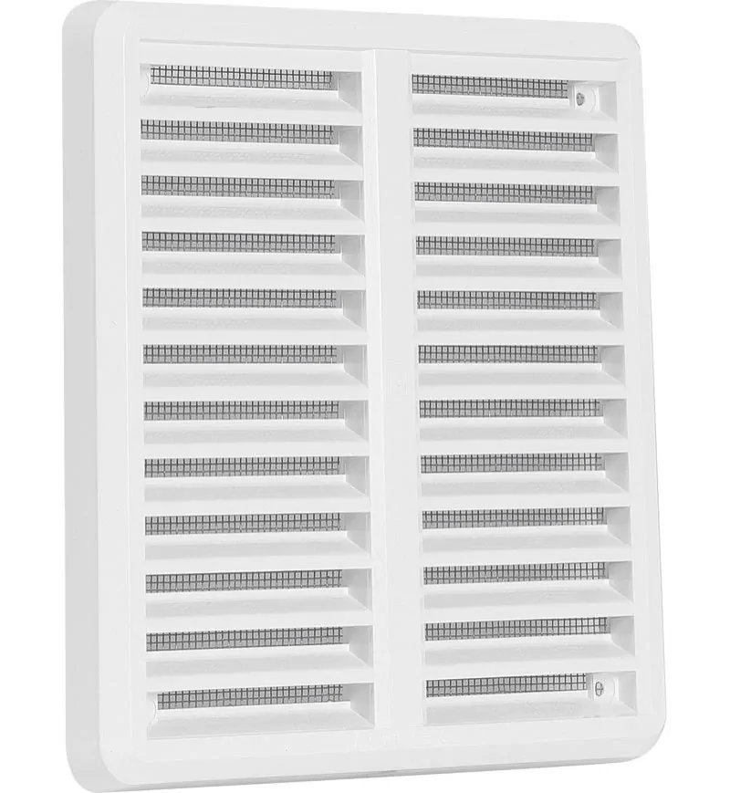 HACO Mřížka 150x150mm větrací se síťovinou krytka plastová bílá 0311