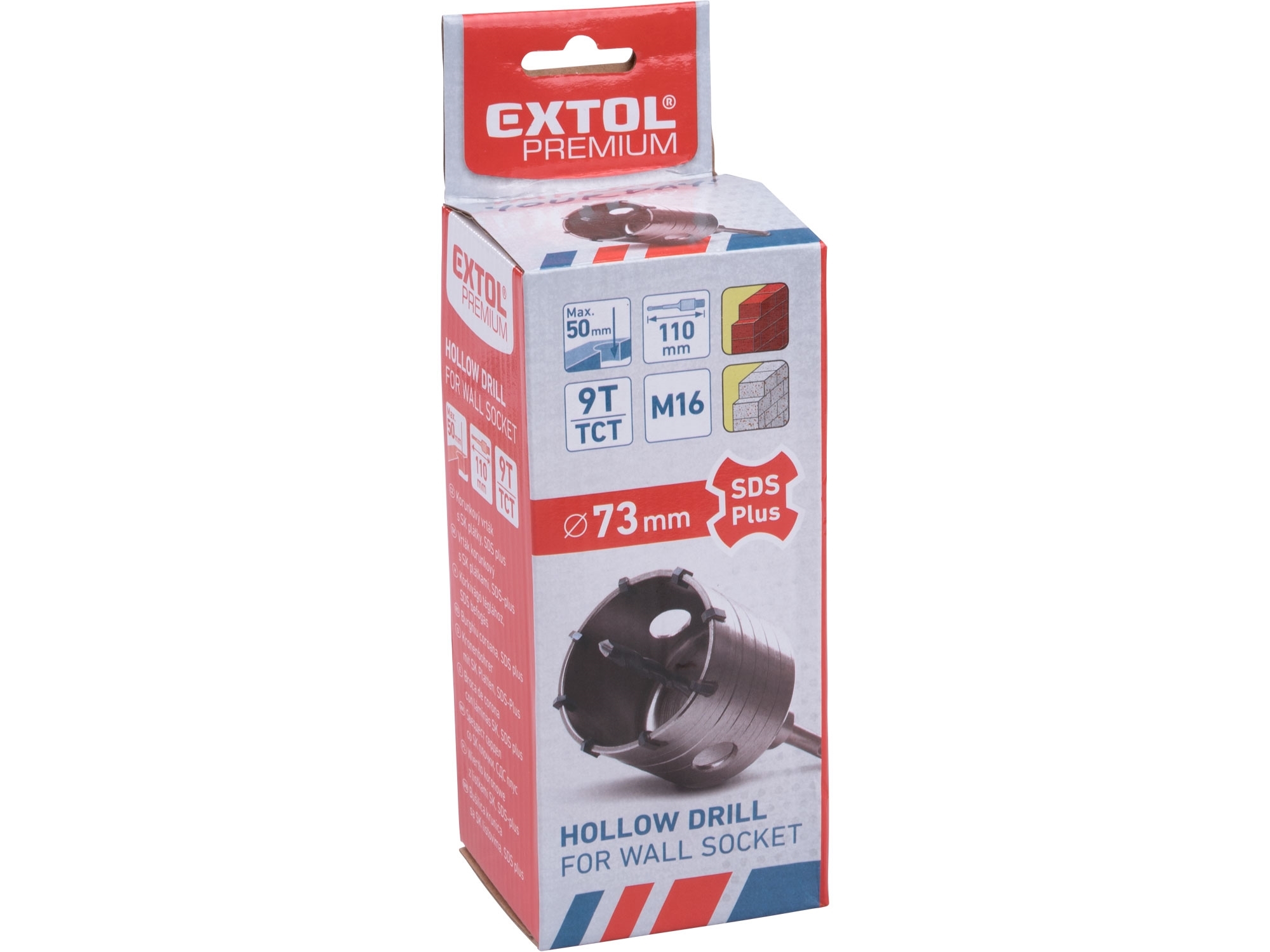 Vrták SDS PLUS do zdiva korunkový, O 73mm x 110mm, M16 EXTOL PREMIUM 8801955