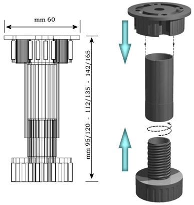 Noha 100mm rektifikační 95-120mm STRONG 82560