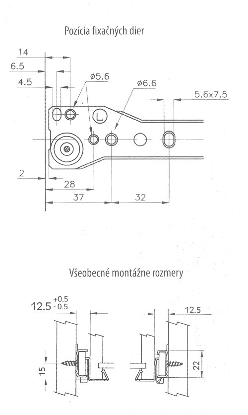 Výsuv kolečkový FGV 300mm bílý