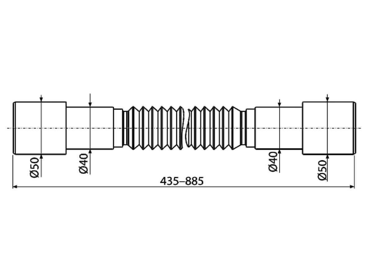 FLEXI propojení 50/40×40/50 (435-885MM) ALCA A720