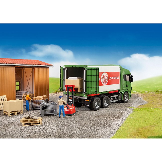 BRUDER 2415 Set palety,bedny,klec značky BR 2415