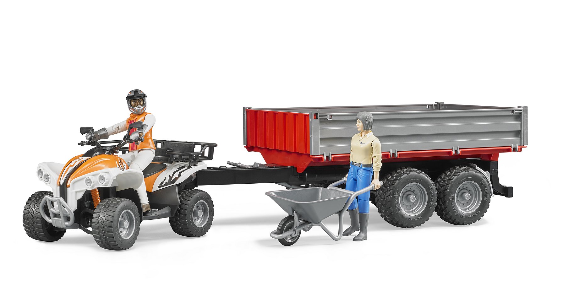 BRUDER 63000 Oranžová čtyřkolka s řidičem BR 63000