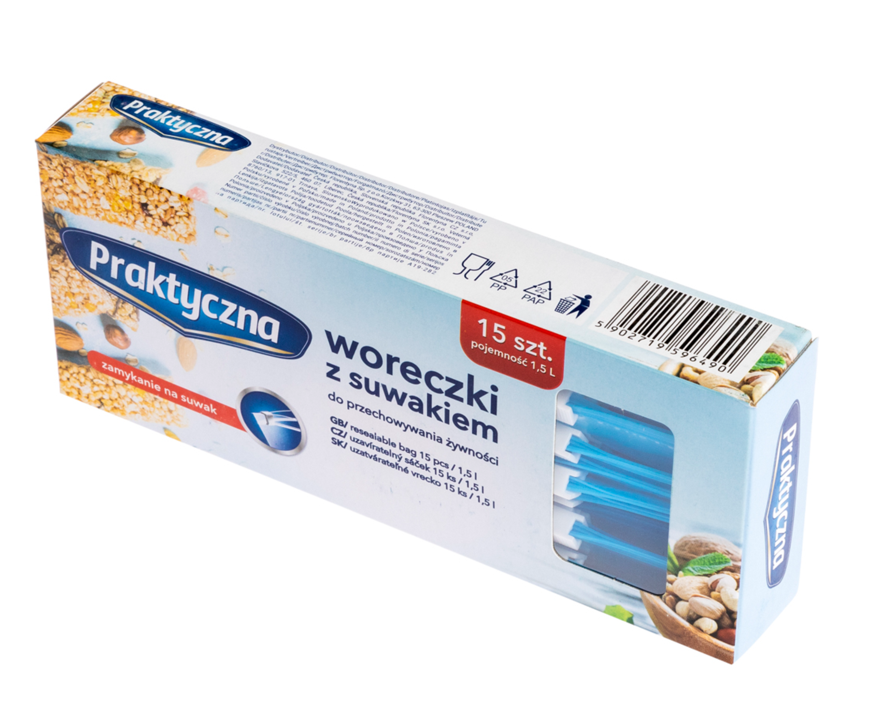 Zipové sáčky praktyczna 2,5 l 15ks