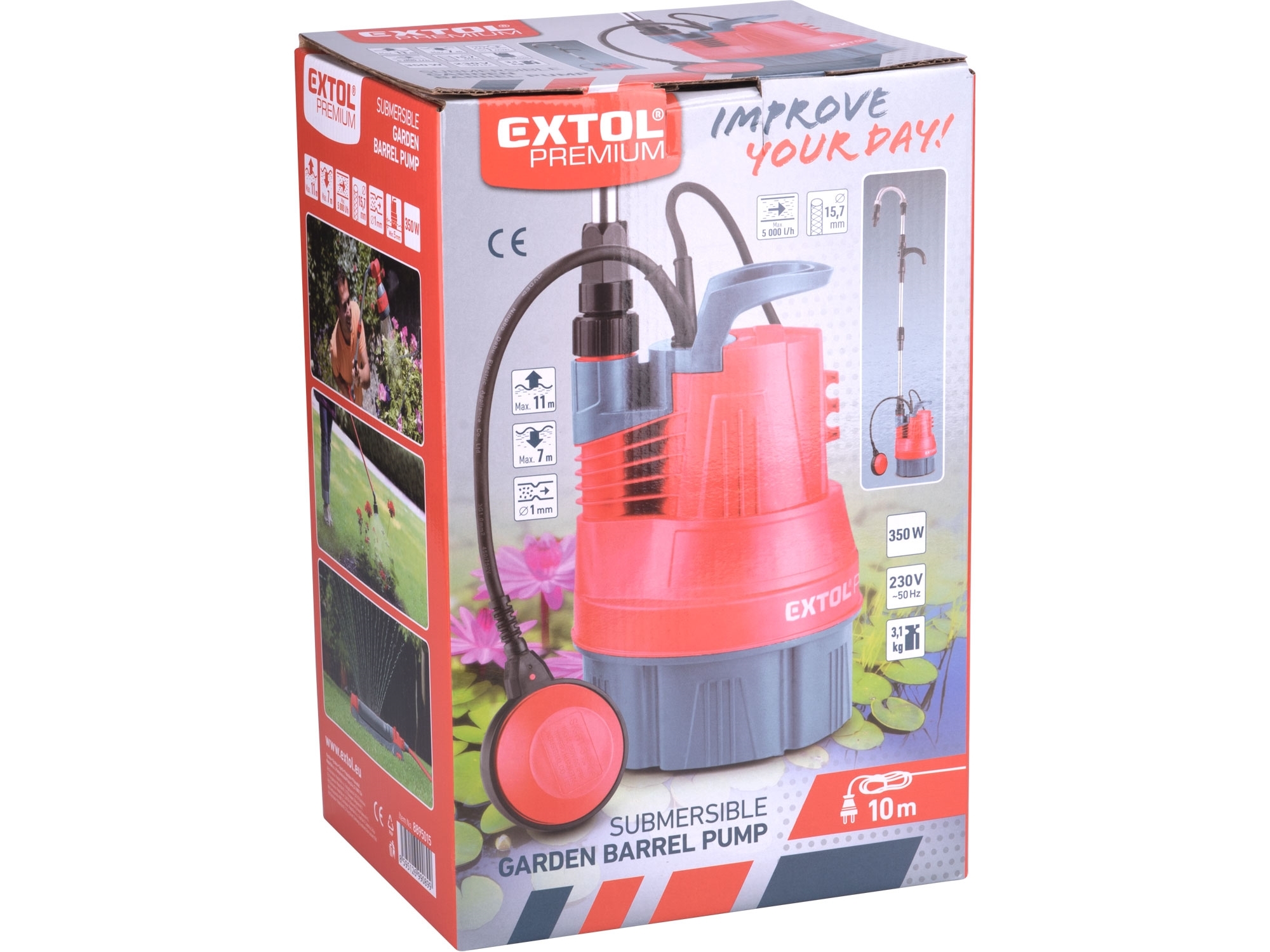 Čerpadlo ponorné do sudu, 350W, 5000l/h EXTOL PREMIUM 8895015