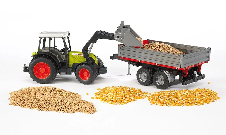 BRUDER 2112 Zelený TRAKTOR CLAAS NECTIS 267F s nakladačem a valníkem