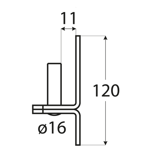 Držák čepu C 16/11 černý DOMAX 83052