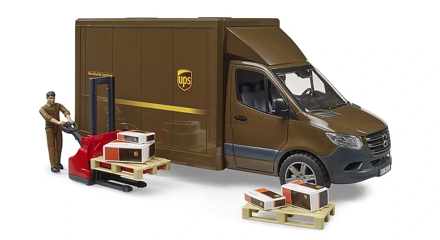 BRUDER 2678 Mercedes-Benz Sprinter UPS s řidičem a příslušenstvím