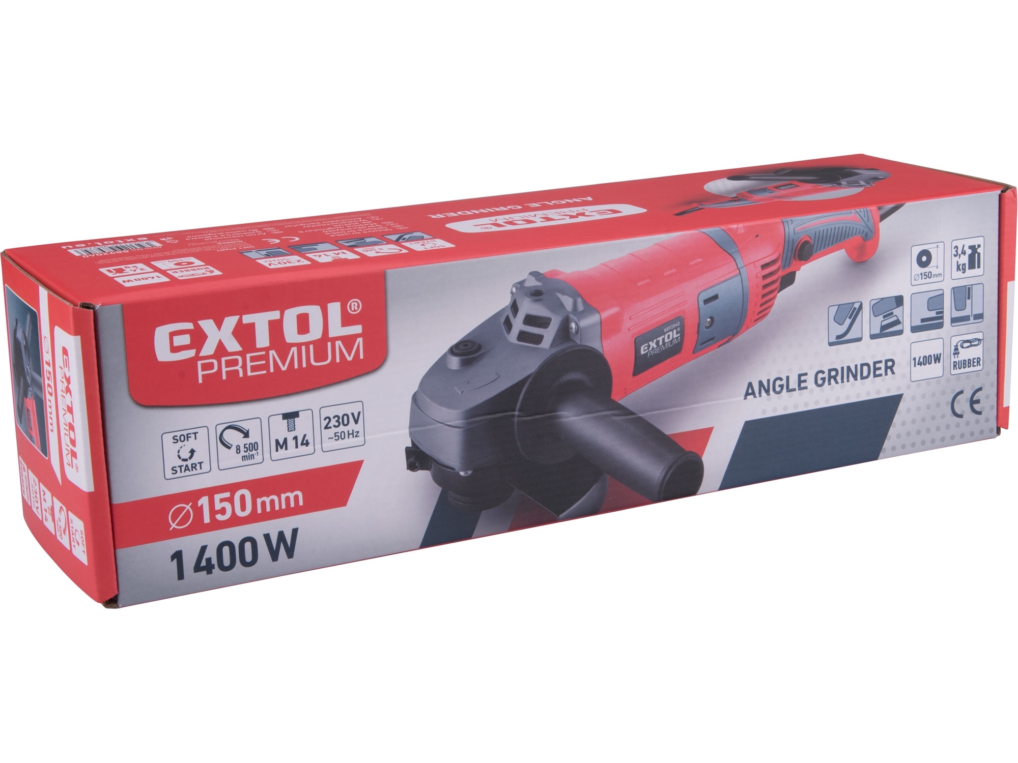 Bruska úhlová 150mm 1400W EXTOL PREMIUM 8892040