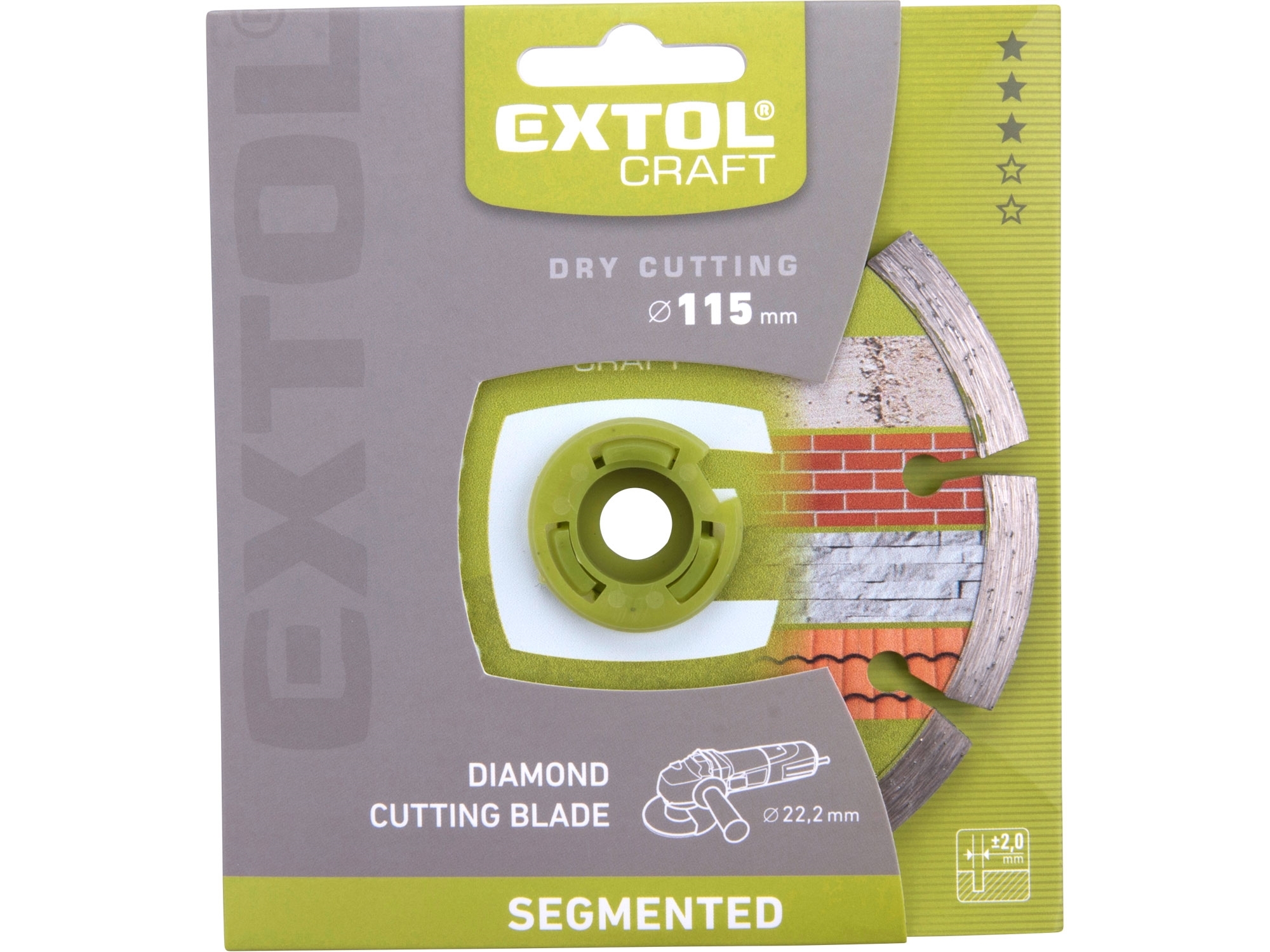 Diamantový řezný kotouč segmentový 115x22,2x2 mm suché řezání EXTOL CRAFT 108811