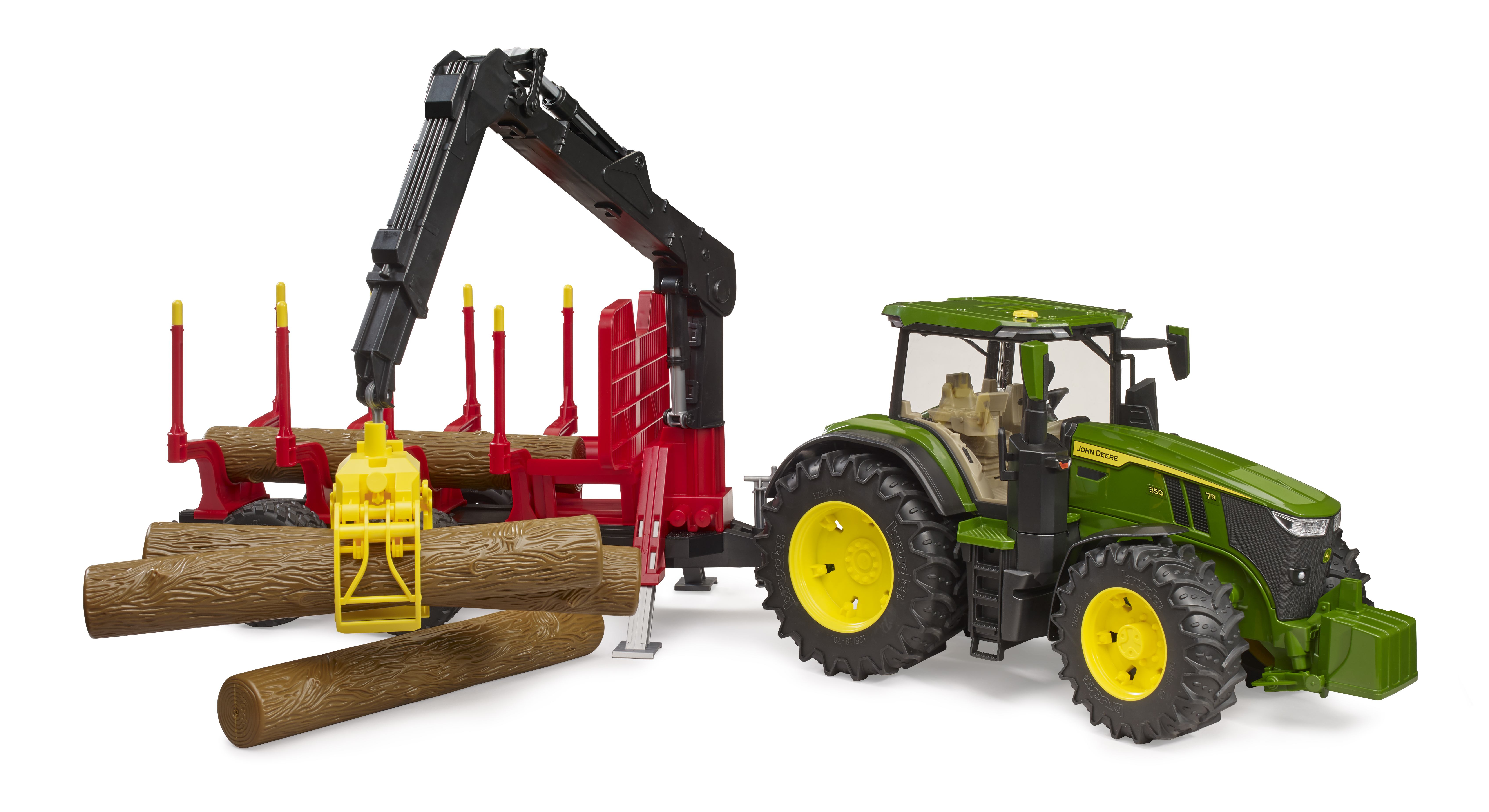 BRUDER 3154 Traktor John Deere 7R 350 + valník s rukou BR 3154