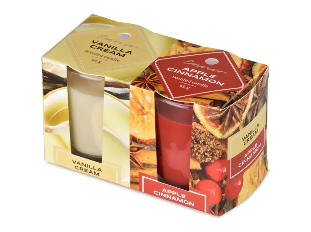 Svíčka Emocio 52x65mm Vanilla/Apple 2ks