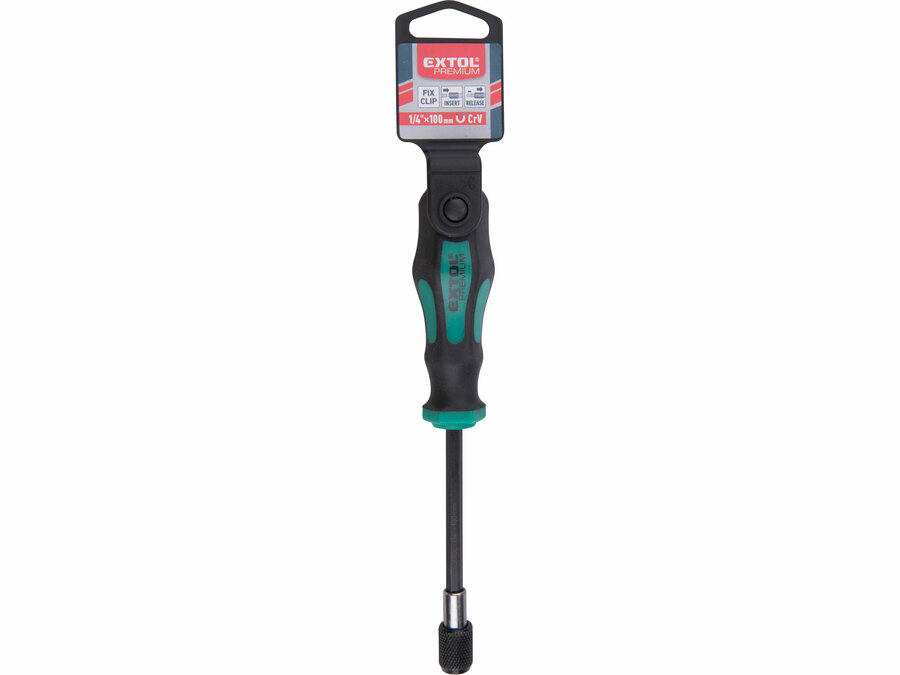 Šroubovák na hroty, 1/4"x100mm Fix-Clip, CrV EXTOL PREMIUM 8819219