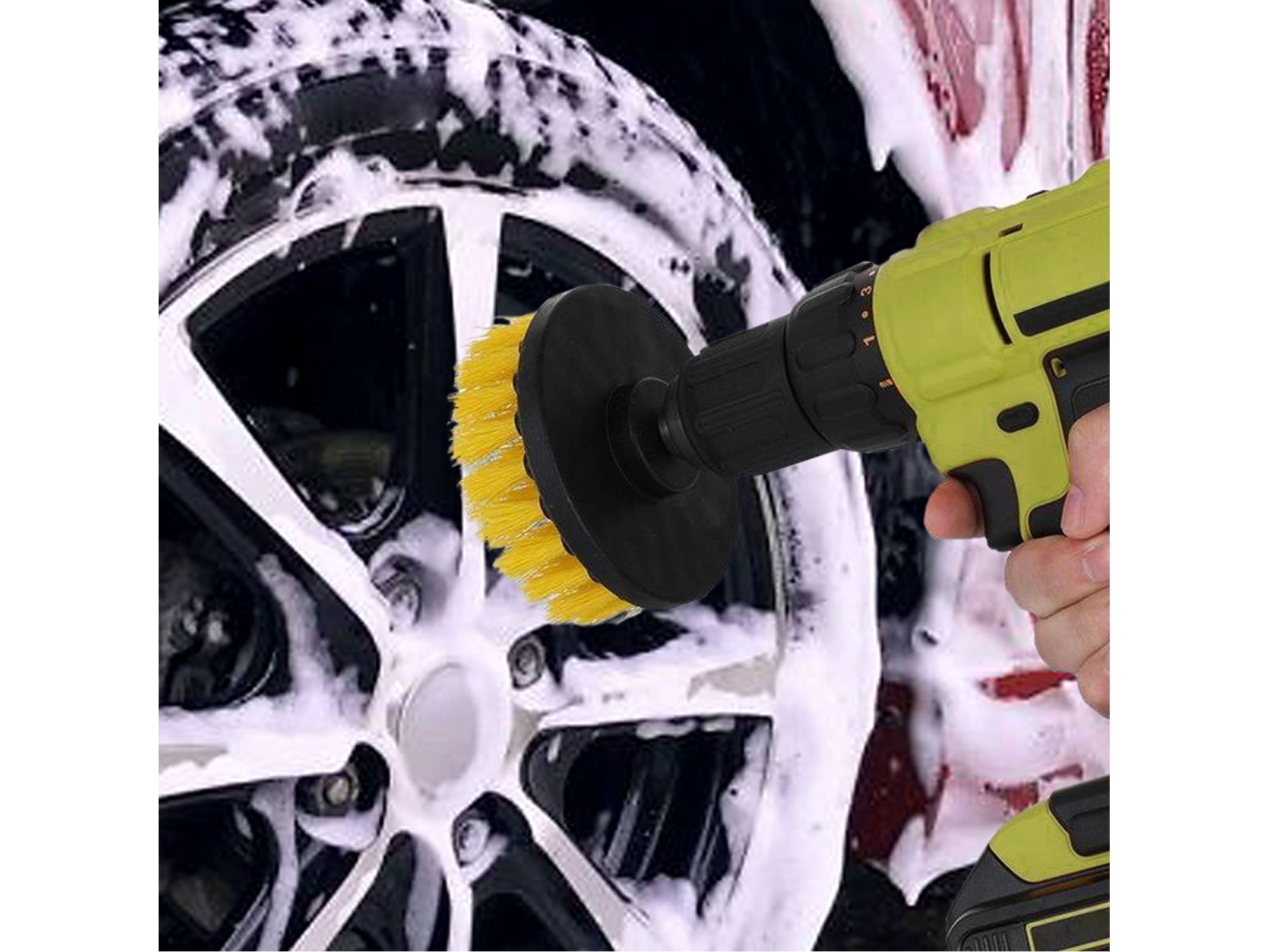 Kartáče čistící sada na vrtačku 4 ks stopka 1/4"x25mm EXTOL CRAFT 904000