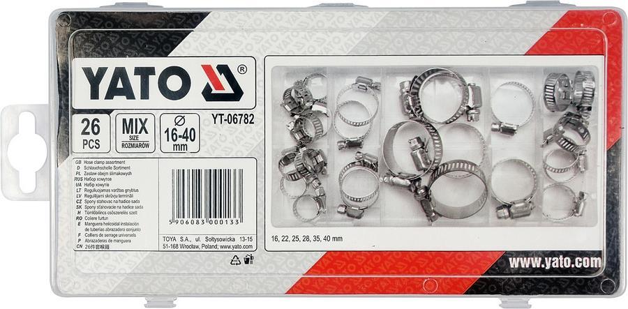 Hadicové spony sada 26ks YATO YT-06782