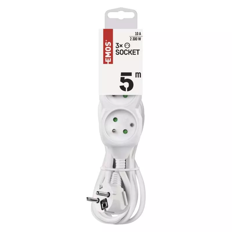 Prodlužovací kabel 5m, 3 zásuvky EMOS P0315