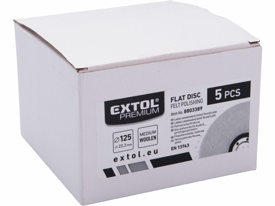 Kotouč leštící filcový/plstěný 125x15mm  EXTOL PREMIUM 8803389