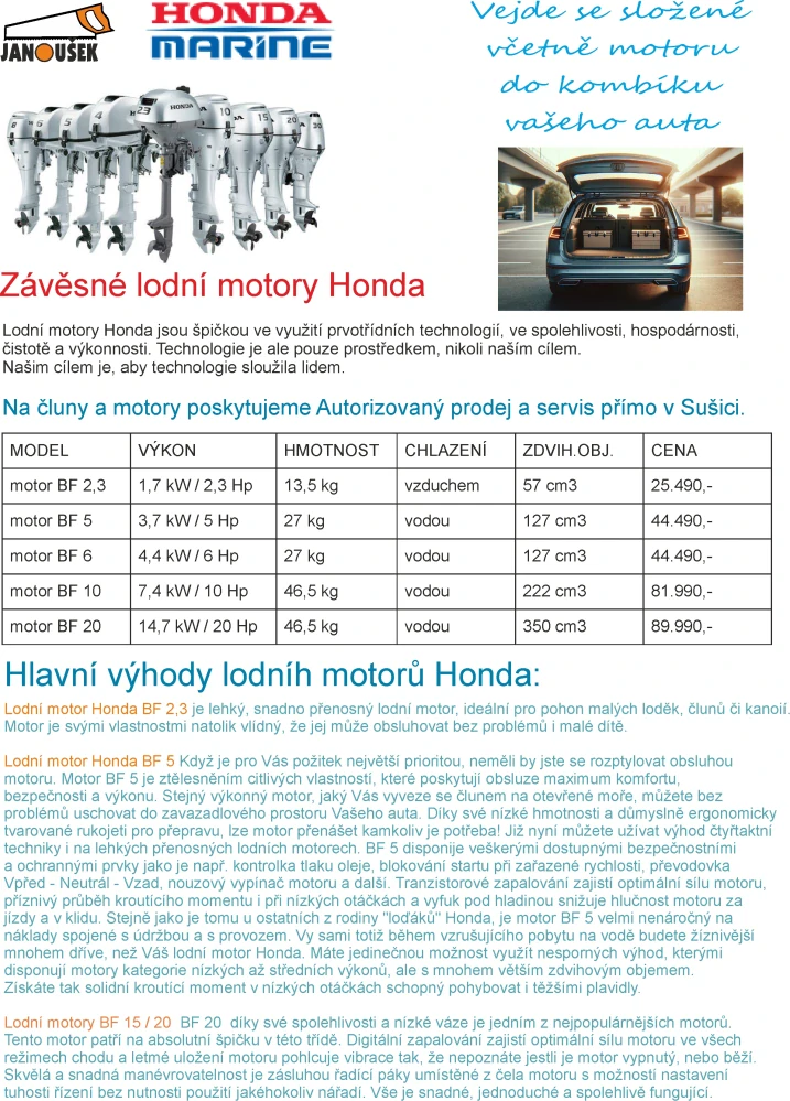 Honda BF 2,3 DK3 SCHU Lodní motor