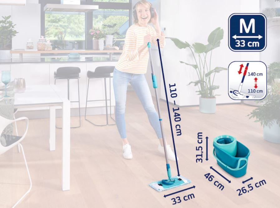 Leifheit 52137 Podlahový mop Clean Twist M Ergo 33cm + vědro + náhrada Static Plus zdarma