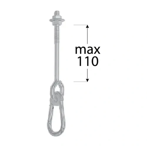 Hák houpačkový M12x110mm MHA 110 (max.70kg) DOMAX