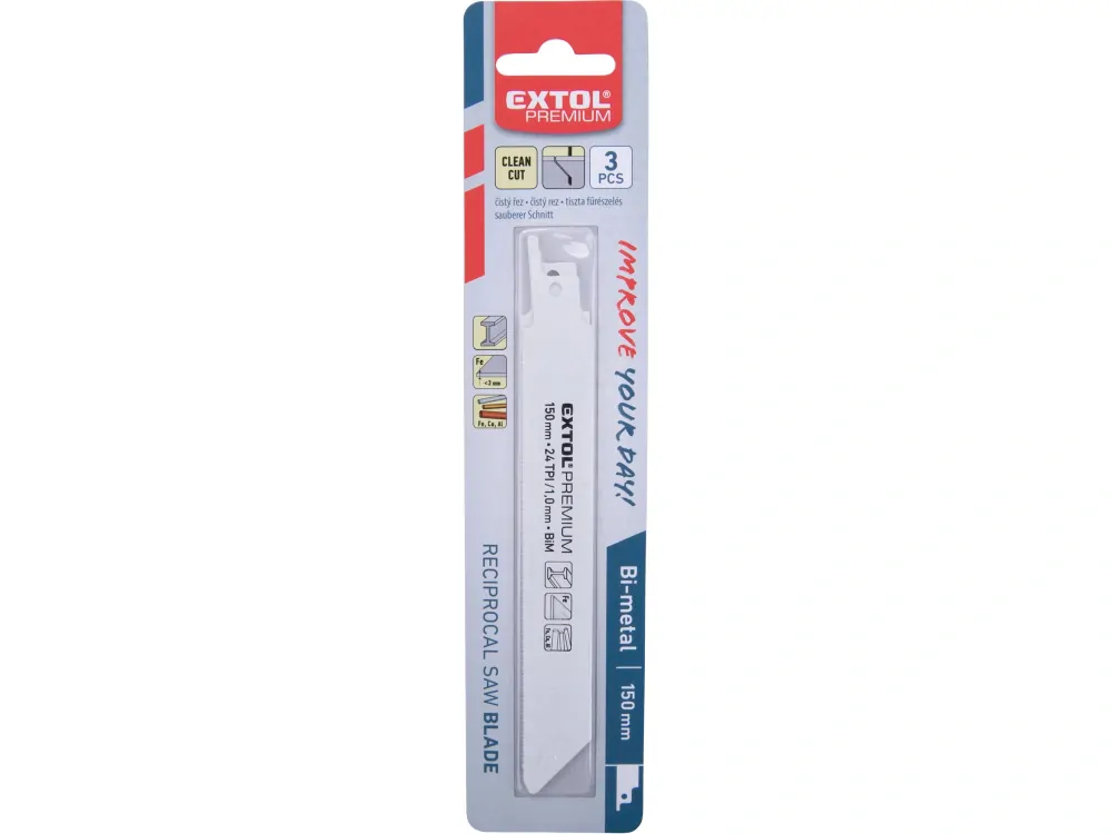 Plátky do pily ocasky 3ks 150x19x0,9mm Bi-metal EXTOL PREMIUM 8806204