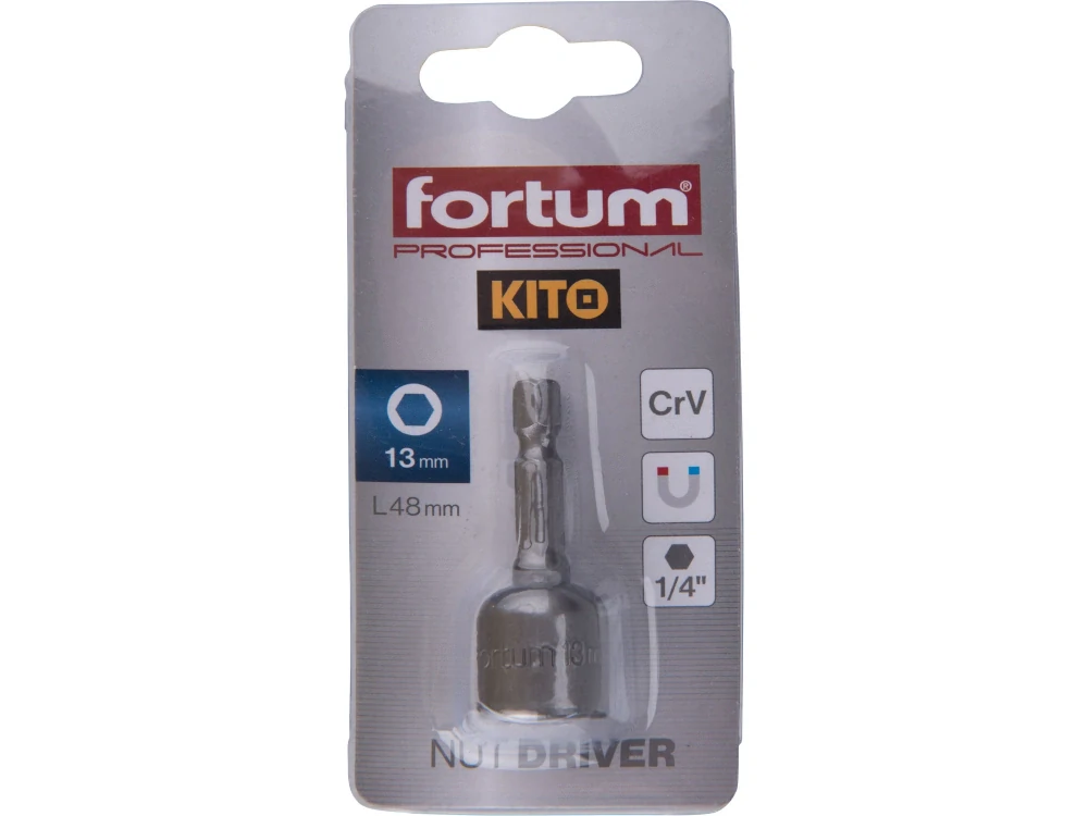 Klíč nástrčný magnetický 1/4" stopka 13x48mm CrV FORTUM 4741613