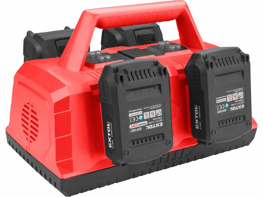 Nabíječka na 4 baterie SHARE20V 2+2 3,5A EXTOL PREMIUM 8891895