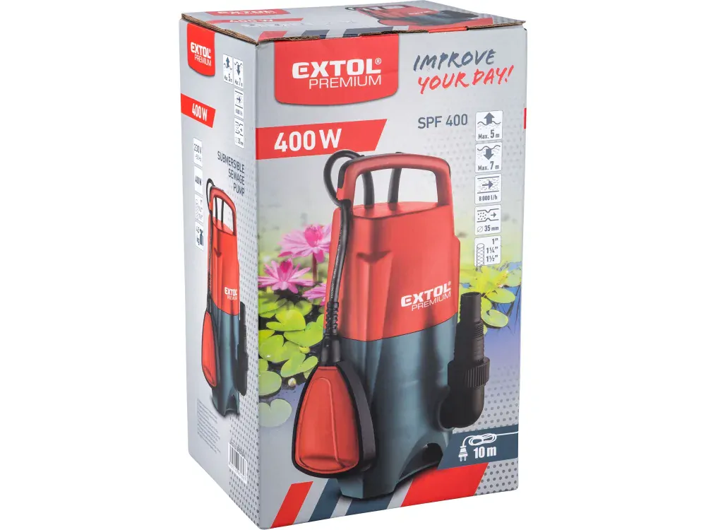 Čerpadlo ponorné kalové 400W 8000l/hod EXTOL PREMIUM